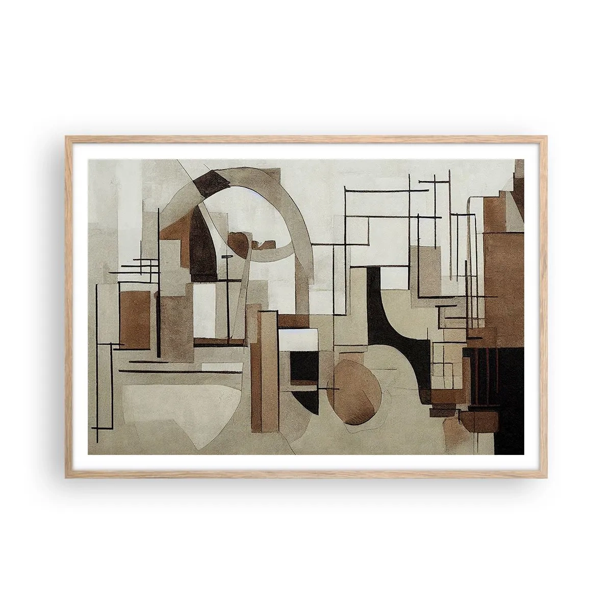 Plakat w ramie jasny dąb - Pejzaż miejski 2.0 - 100x70 cm