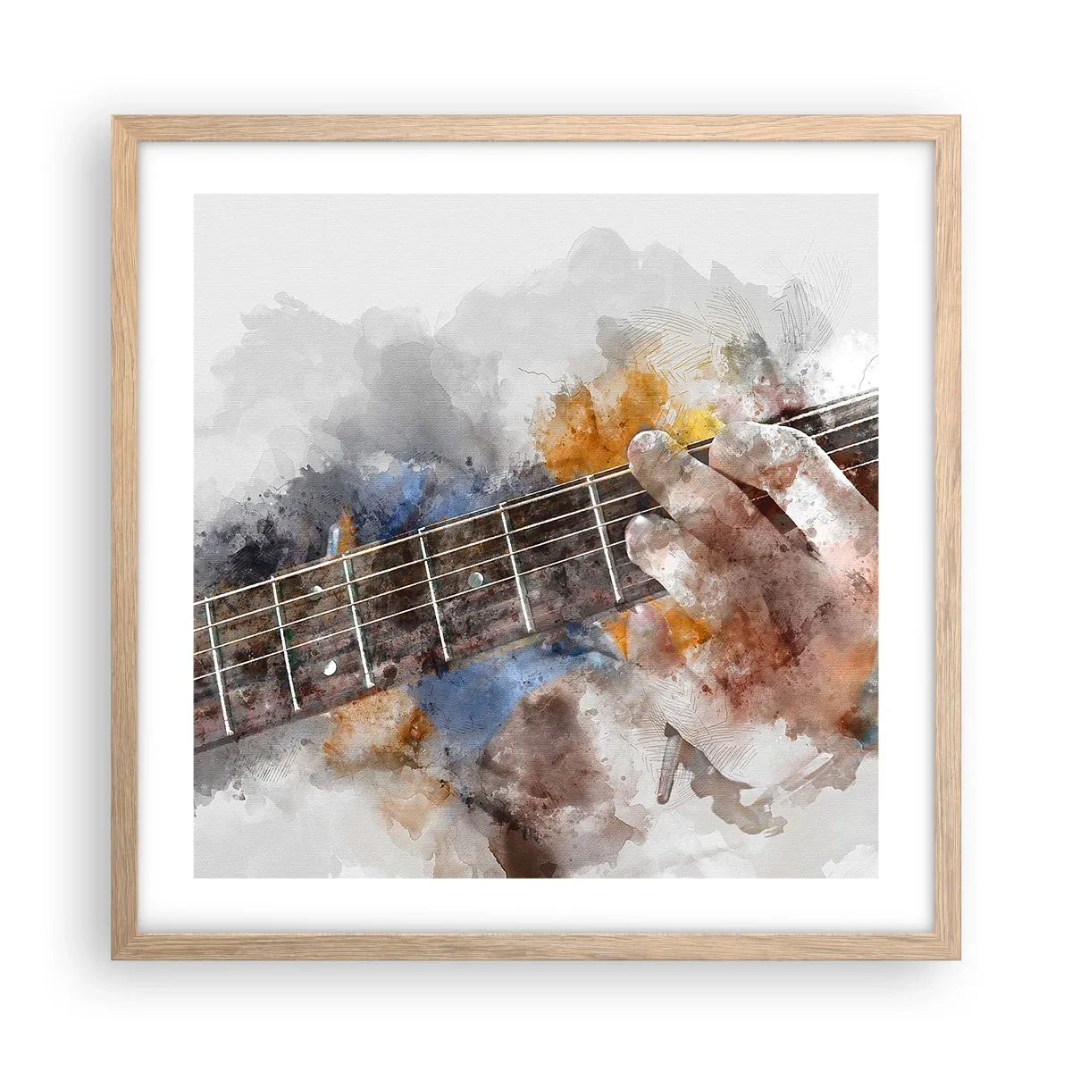 Plakat w ramie jasny dąb - Poezja między strunami - 50x50 cm