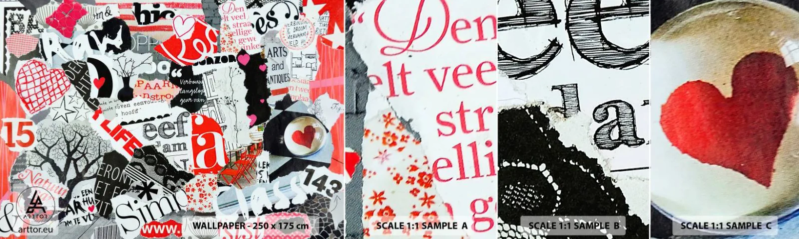 Fototapeta Próbka Samoprzylepna Deluxe Sticker - Hipsterski kolaż - Graffiti, Mural, Vintage - 100x30 cm