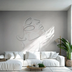 Fototapeta Premium Canvas - Zarys marzenia - Kobieca Twarz, Kobieta, Grafika - 200x140 cm