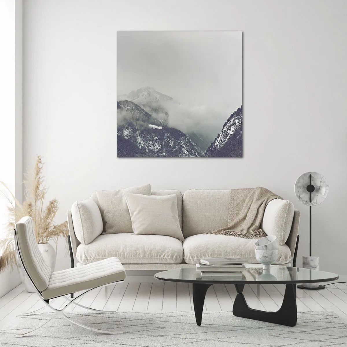 Obraz na szkle - Omglona dolina - 70x70 cm