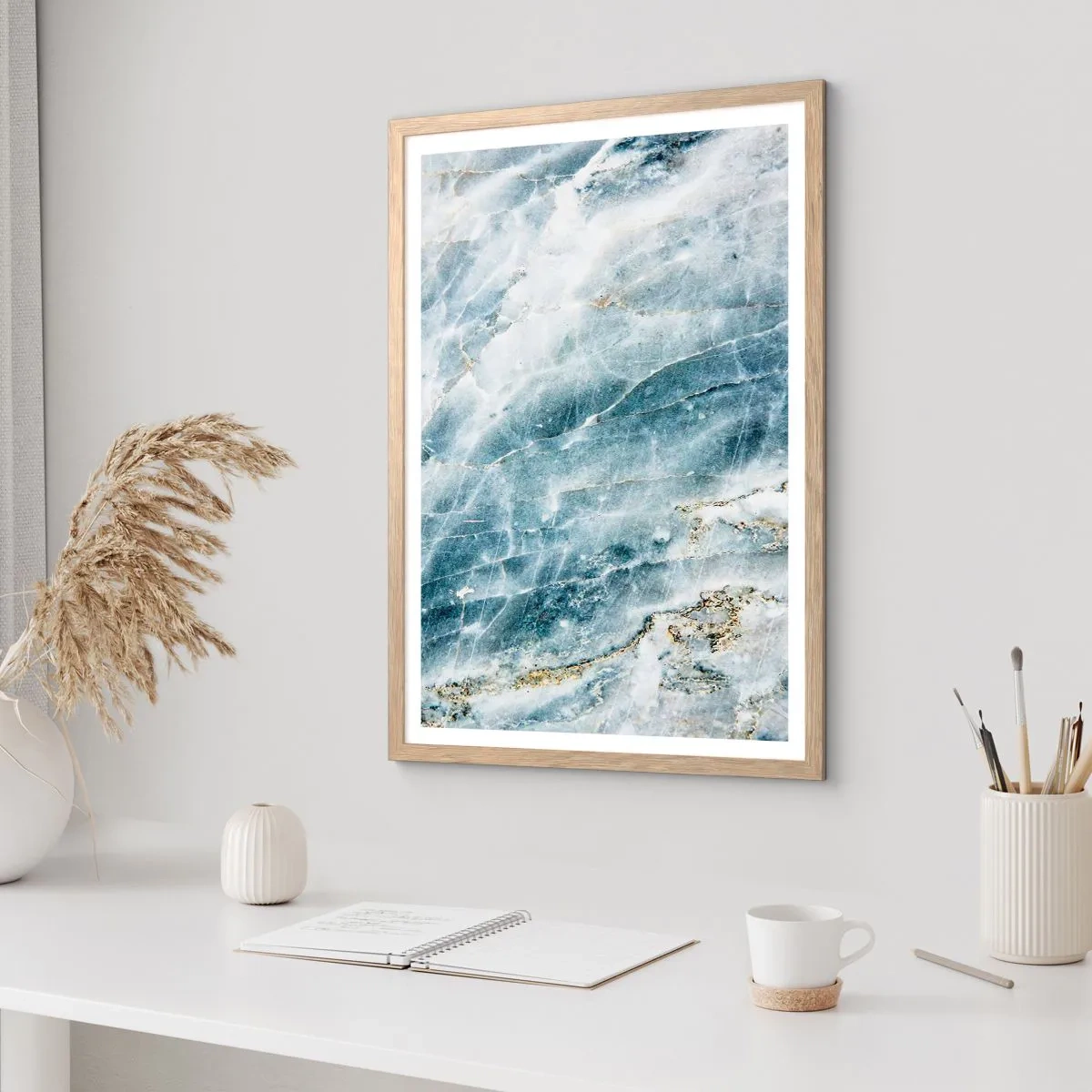 Plakat w ramie jasny dąb - Lodowy świat - 61x91 cm