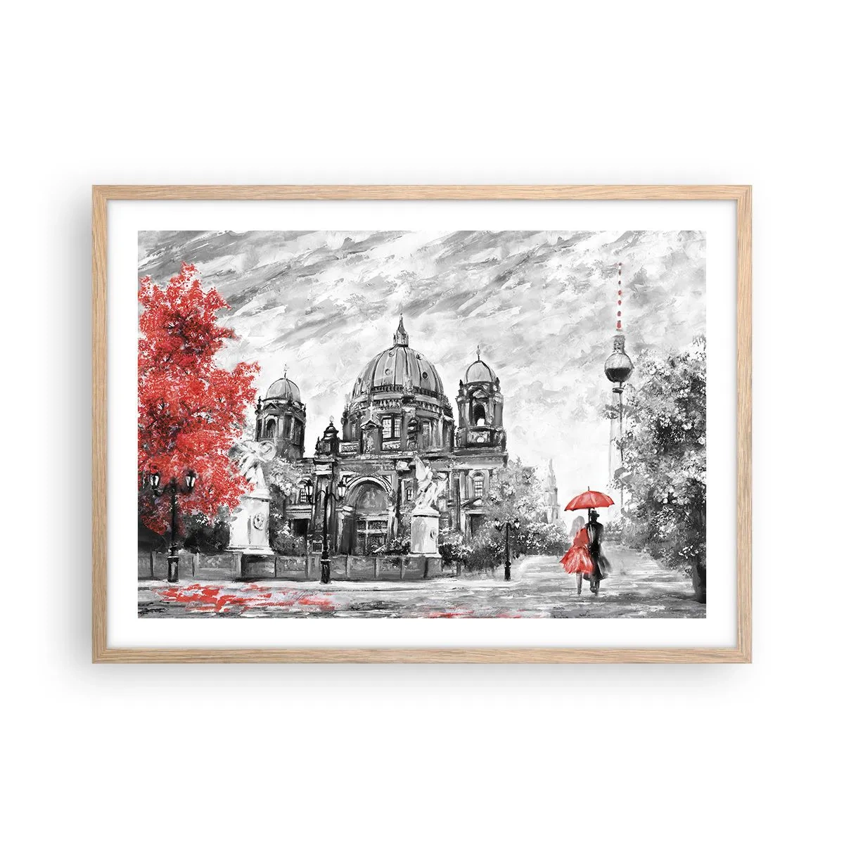 Plakat w ramie jasny dąb - Berlińskie spotkanie - 70x50 cm