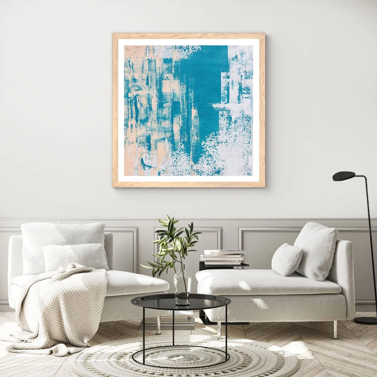 Plakat w ramie jasny dąb - Przez lodowy sopel - 60x60 cm