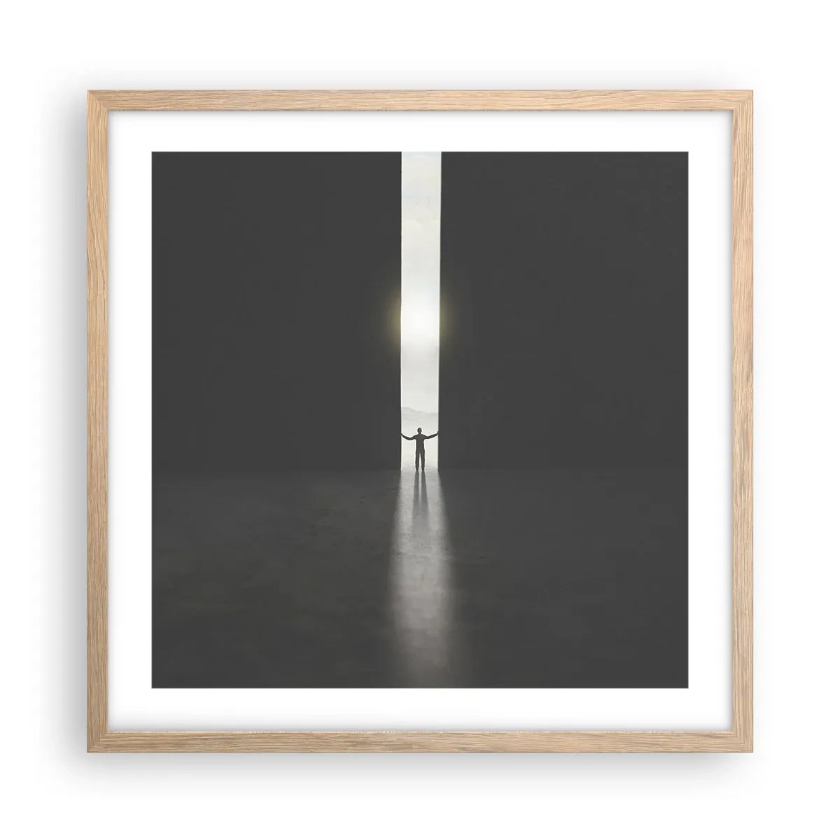 Plakat w ramie jasny dąb - Krok do jasnej przyszłości - 50x50 cm