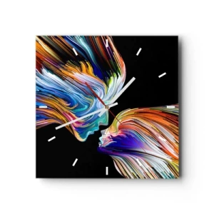 Zegar ścienny - Fuzja energii i światła - 40x40 cm