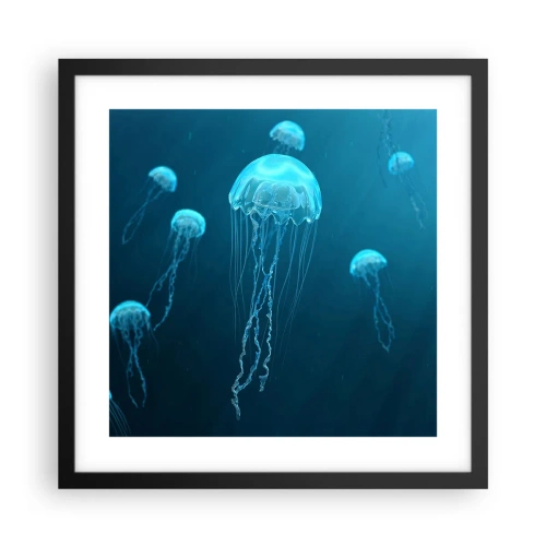 Plakat w czarnej ramie - Oceaniczny taniec - 40x40 cm