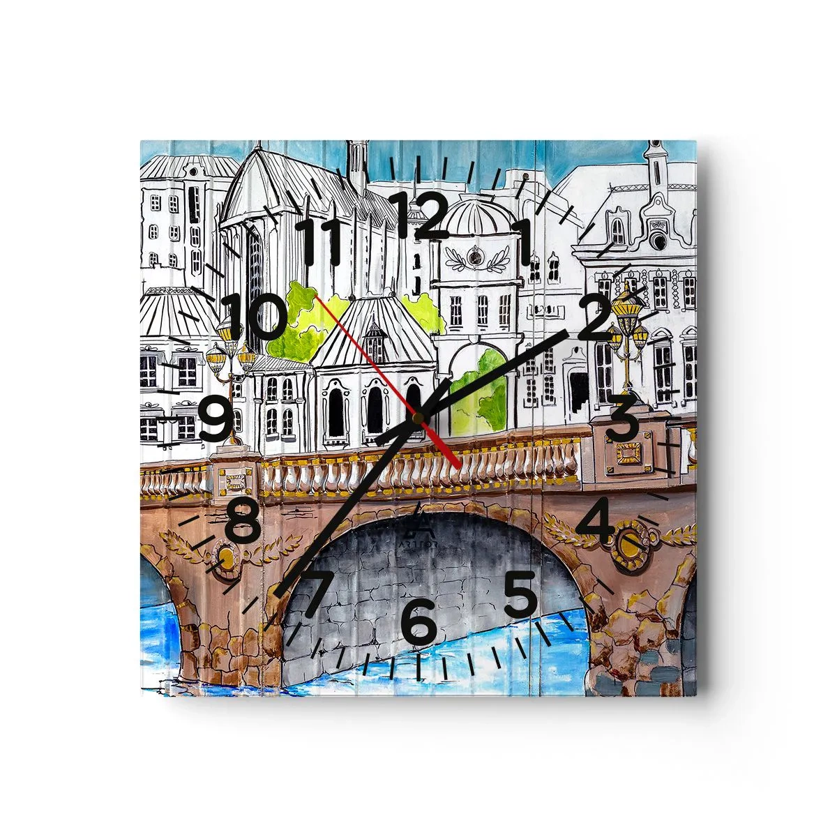 Zegar ścienny - Miasto jak malowane - 40x40 cm
