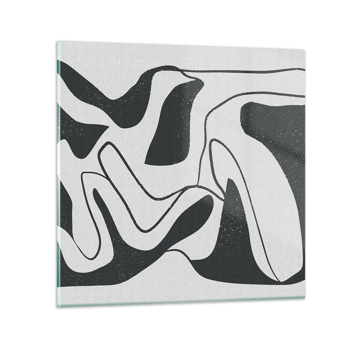 Obraz na szkle - Abstrakcyjna zabawa w labiryncie - 30x30 cm