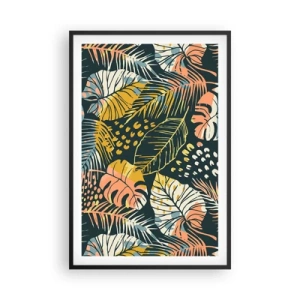 Plakat w czarnej ramie - Liściasta fantazja - 61x91 cm