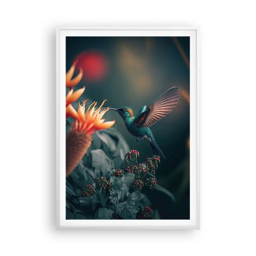 Plakat w białej ramie - naprawdę barwne życie - 70x100 cm