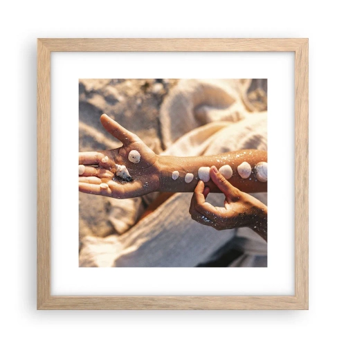 Plakat w ramie jasny dąb - Piękno w zasięgu ręki - 30x30 cm