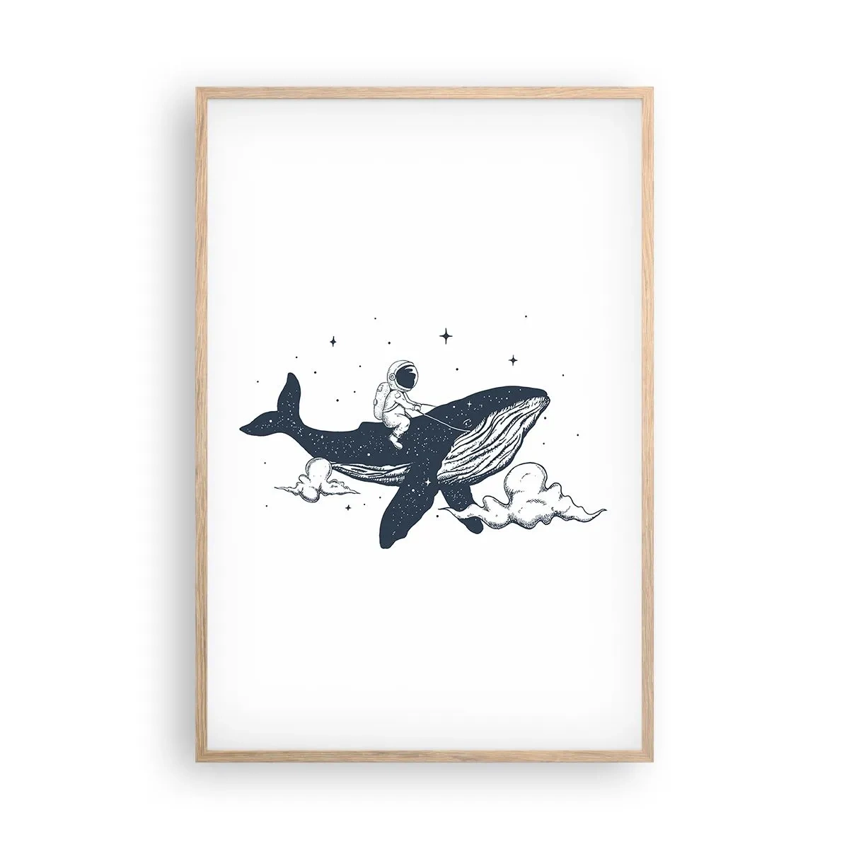 Plakat w ramie jasny dąb - Kosmiczna przygoda - 61x91 cm