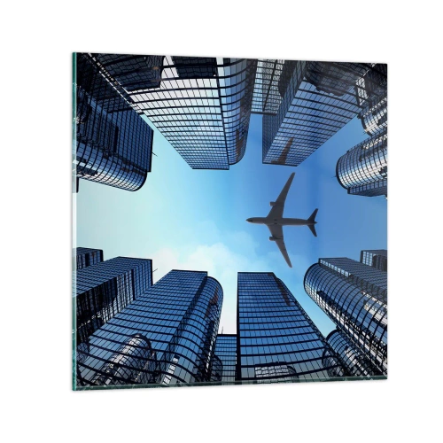 Obraz na szkle - Widok ze szklanego wąwozu - 30x30 cm