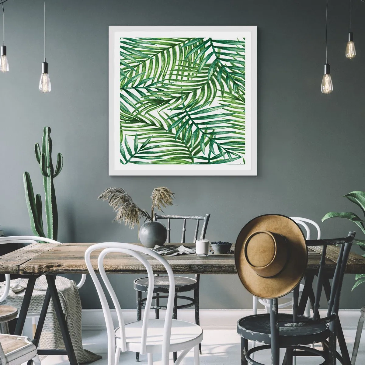 Plakat w białej ramie - Pod zielonym baldachimem - 50x50 cm