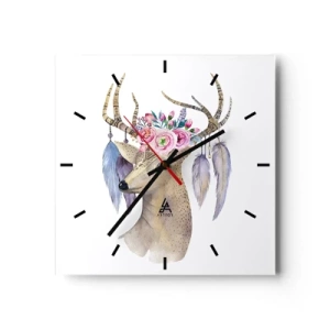 Zegar ścienny - Przewodnik duszy - delikatny, niewinny - 40x40 cm