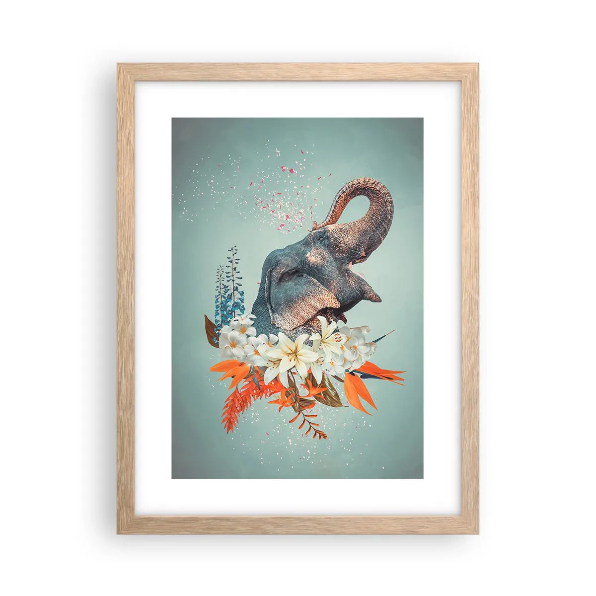 Plakat w ramie jasny dąb - Ryk radości - 30x40 cm