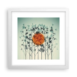 Plakat w białej ramie - Japońskie słońce - 30x30 cm