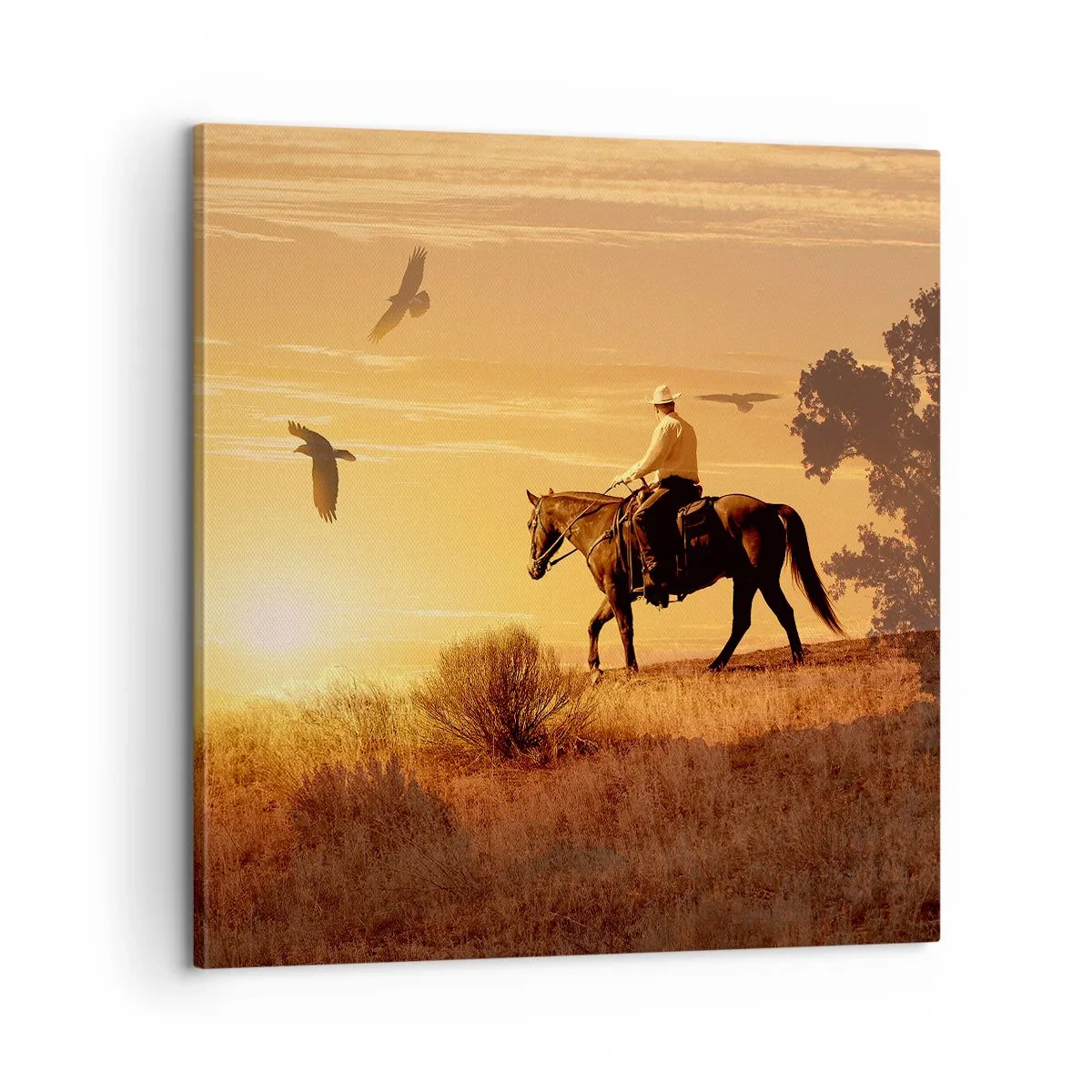 Obraz na płótnie - Samotnie przez prerię - 60x60 cm