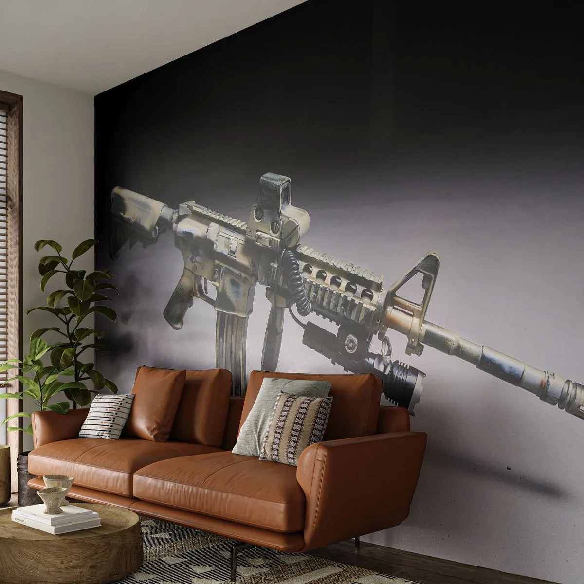 Fototapeta Samoprzylepna Deluxe Sticker - Zawsze grożny - Militaria, Karabin, Broń - 250x175 cm