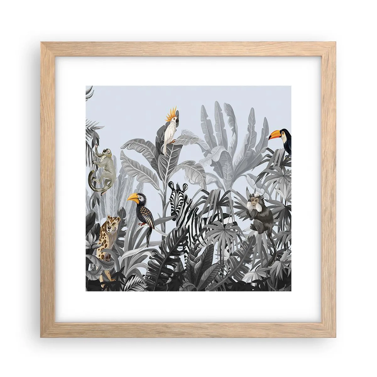 Plakat w ramie jasny dąb - Afrykańska bajka - 30x30 cm