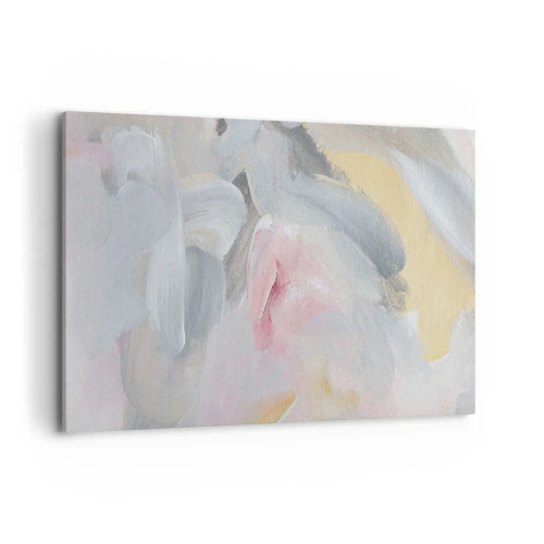 Obraz na płótnie - Abstrakcyjne pastelowe pociągnięcia w odcieniach różu i szarości - 120x80cm - W pastelowym świecie - Nowoczesna dekoracja ścienna do salonu, kuchni i sypialni ARTTOR