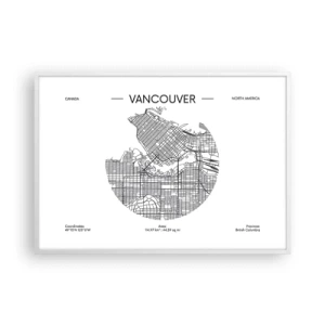 Plakat w białej ramie - Anatomia Vancouver - 100x70 cm