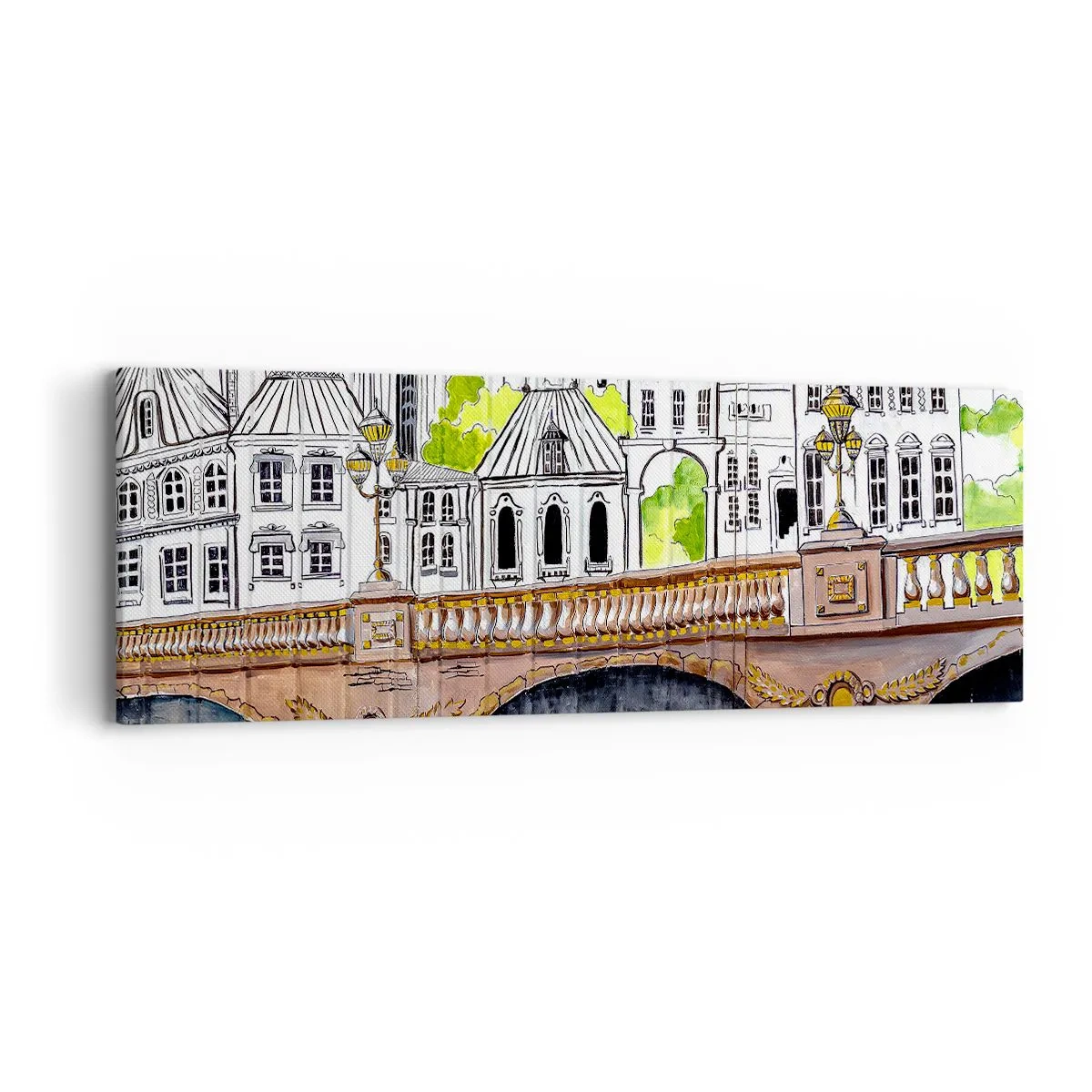 Obraz na płótnie - Miasto jak malowane - 90x30 cm
