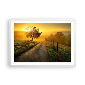 Plakat w białej ramie - Miodne popołudnie - 70x50 cm