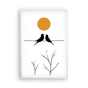 Plakat w białej ramie - Słowiczy wieczór - 61x91 cm