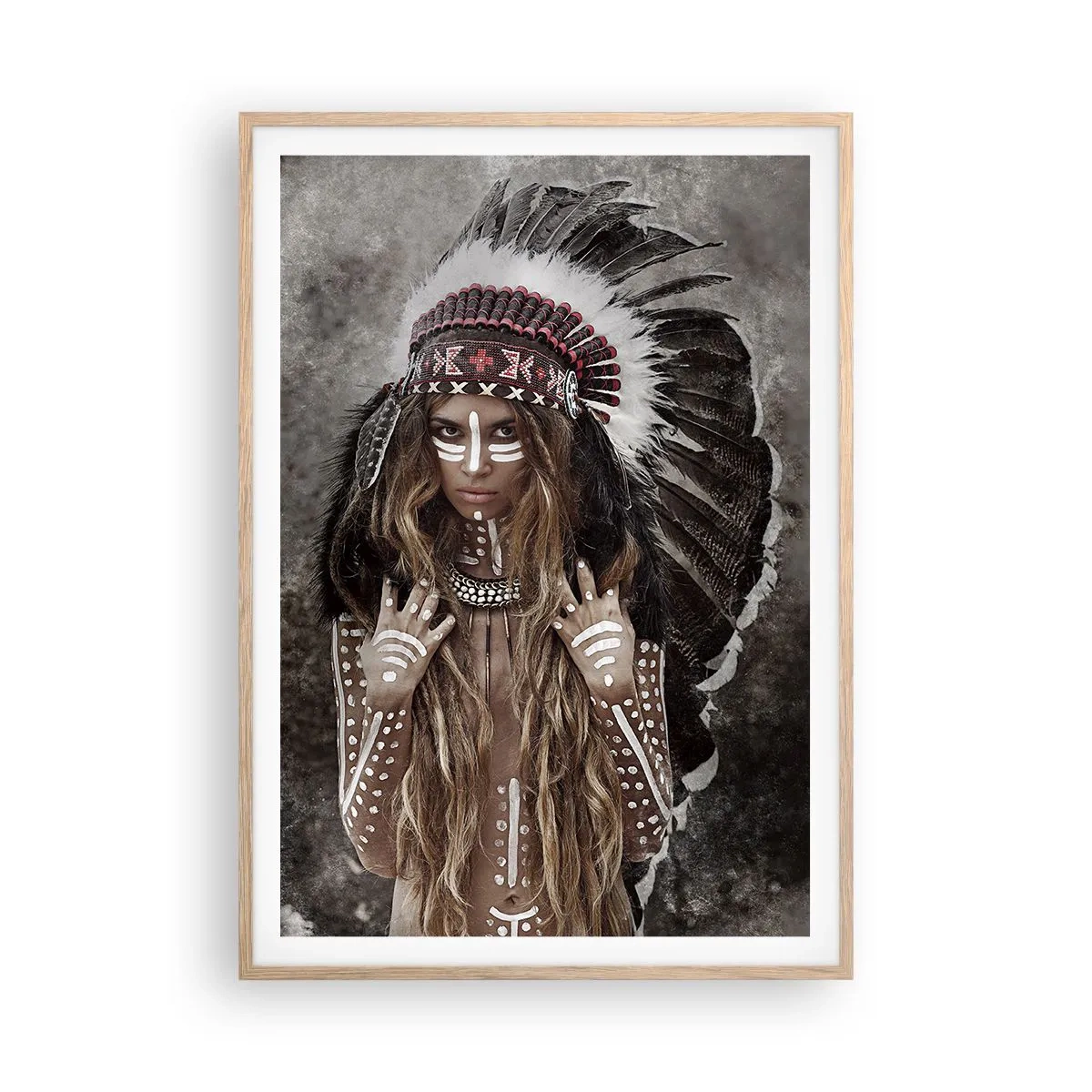 Plakat w ramie jasny dąb - Tajemnica siły plemienia - 70x100 cm