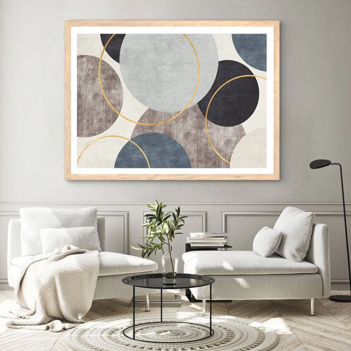 Plakat w ramie jasny dąb - Koło za kołem - 100x70 cm