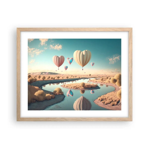 Plakat w ramie jasny dąb - Miłość pozwala wznieść się - 50x40 cm