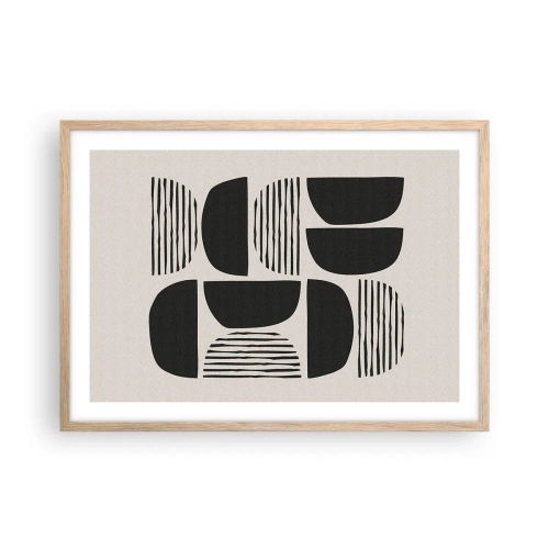 Plakat w ramie jasny dąb - Połowiczne układy - 70x50 cm