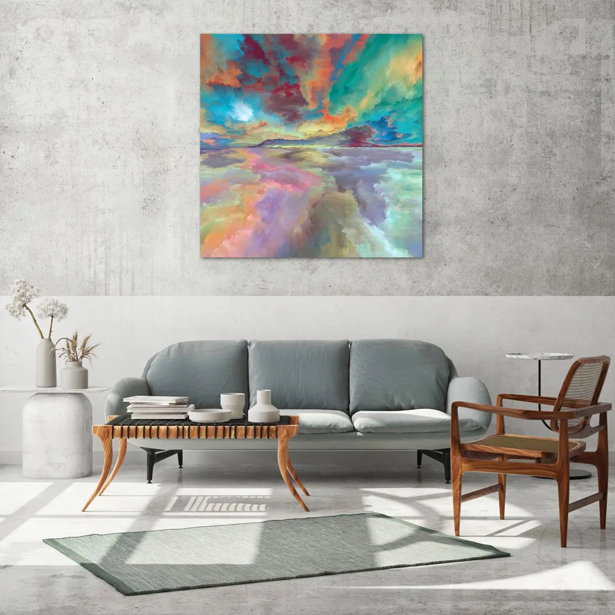 Obraz na szkle - Dwa nieba - 30x30 cm