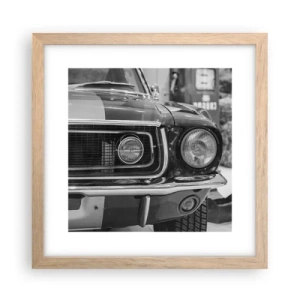 Plakat w ramie jasny dąb - Ostra jazda - 30x30 cm