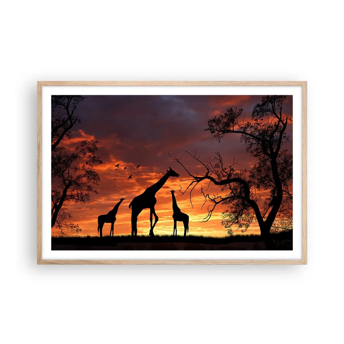 Plakat w ramie jasny dąb - Mała kolacja w gronie najbliższych - 91x61 cm