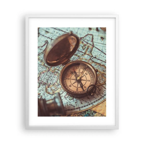 Plakat w białej ramie - Dla poszukiwacza przygód - 40x50 cm