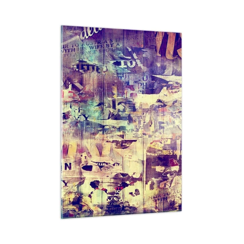 Obraz na szkle - Abstrakcyjna kompozycja z miejskimi teksturami i graffiti - 50x70cm - I tyle zostanie - Nowoczesna dekoracja ścienna do salonu, kuchni i sypialni ARTTOR