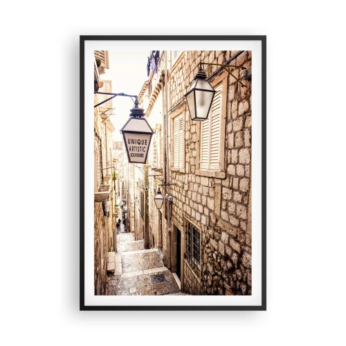 Plakat w czarnej ramie - Urokliwy zaułek - 61x91 cm