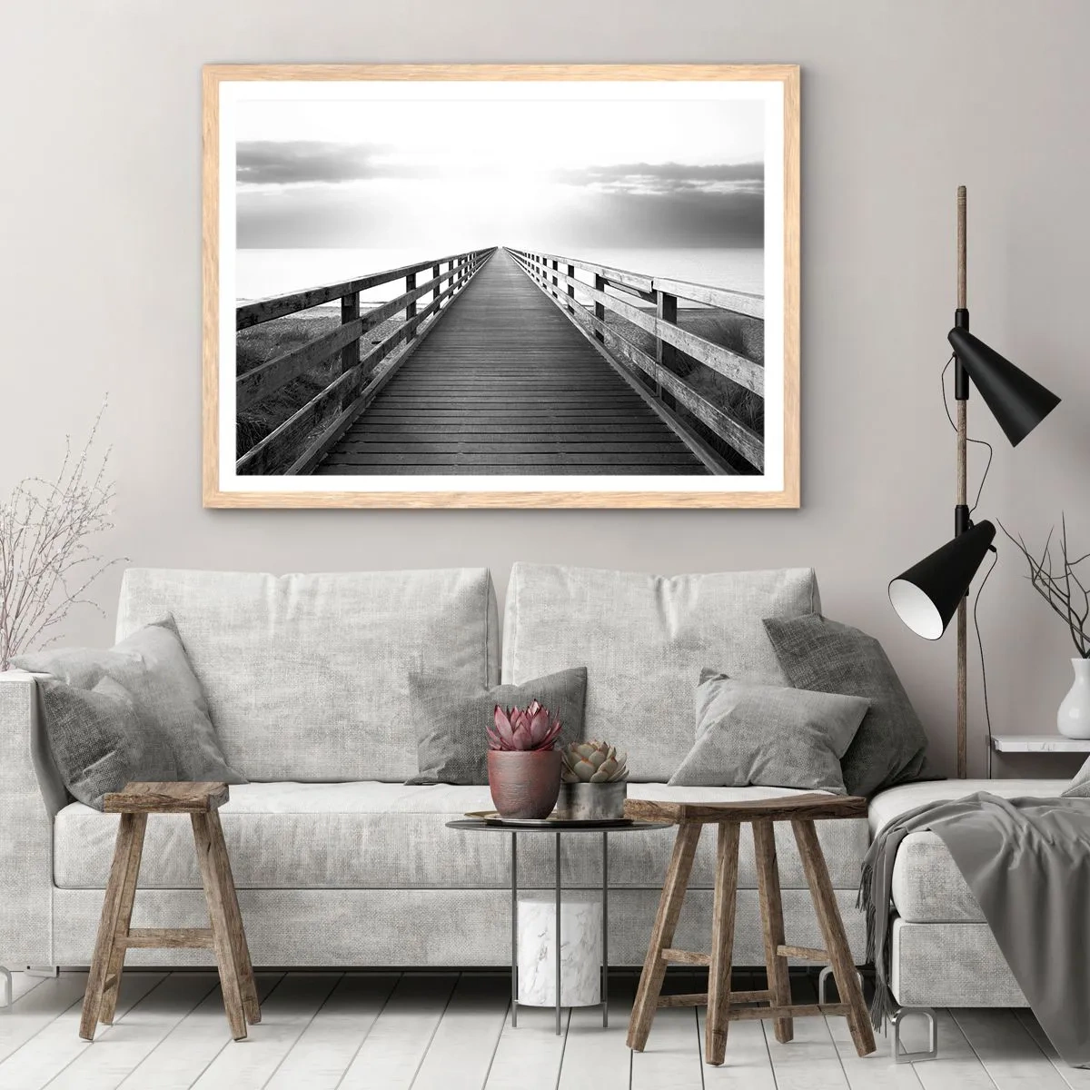 Plakat w ramie jasny dąb - W siną dal… - 100x70 cm