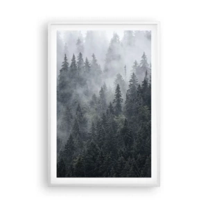 Plakat w białej ramie - Leśny świt - 61x91 cm