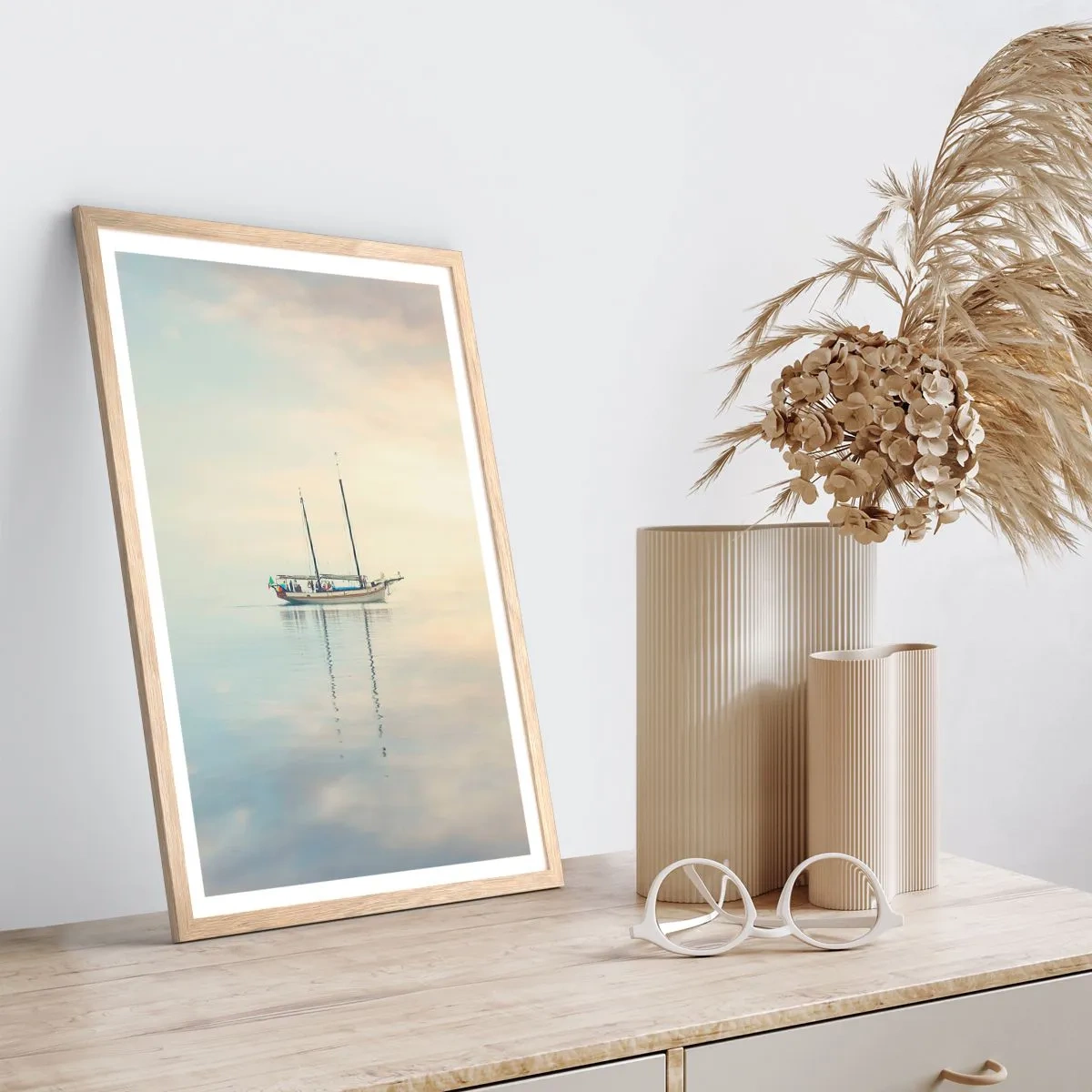 Plakat w ramie jasny dąb - W morzu ciszy - 50x70 cm