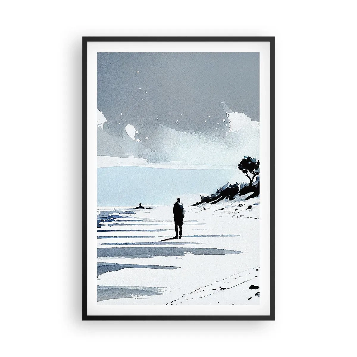 Plakat w czarnej ramie - Sam na sam - 61x91 cm