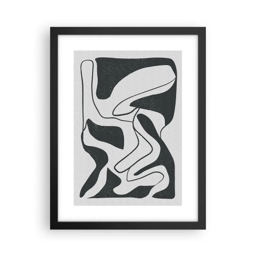 Plakat w czarnej ramie - Abstrakcyjna zabawa w labiryncie - 30x40 cm