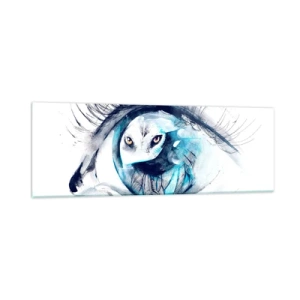 Obraz na szkle - Oko w oko z dzikością - 90x30 cm