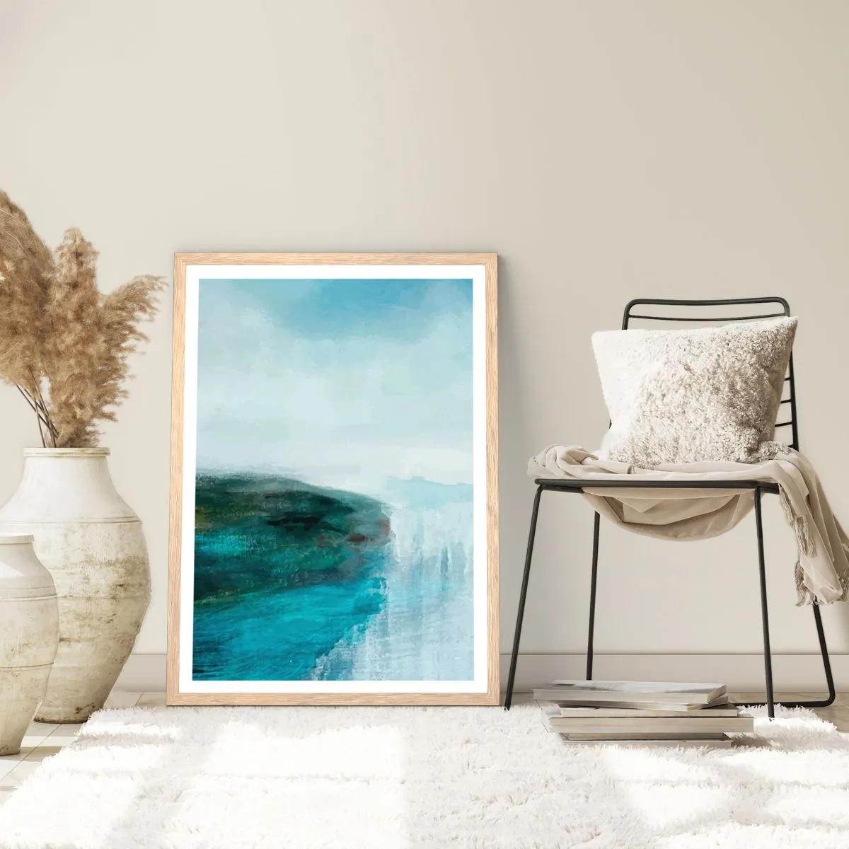 Plakat w ramie jasny dąb - Abstrakcja marynistyczna - 30x40 cm