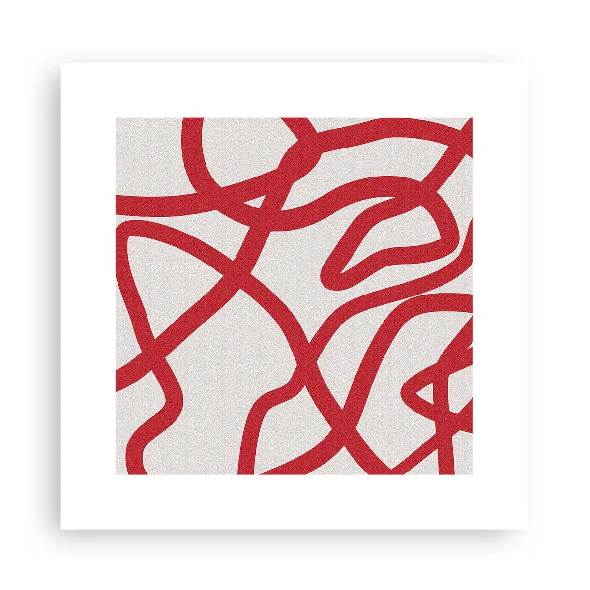Plakat - Czerwono na białym - 30x30 cm