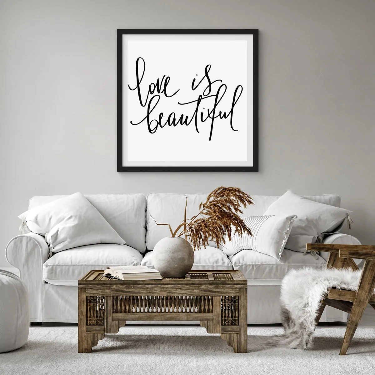 Plakat w czarnej ramie - Czytaj i powtarzaj - 50x50 cm