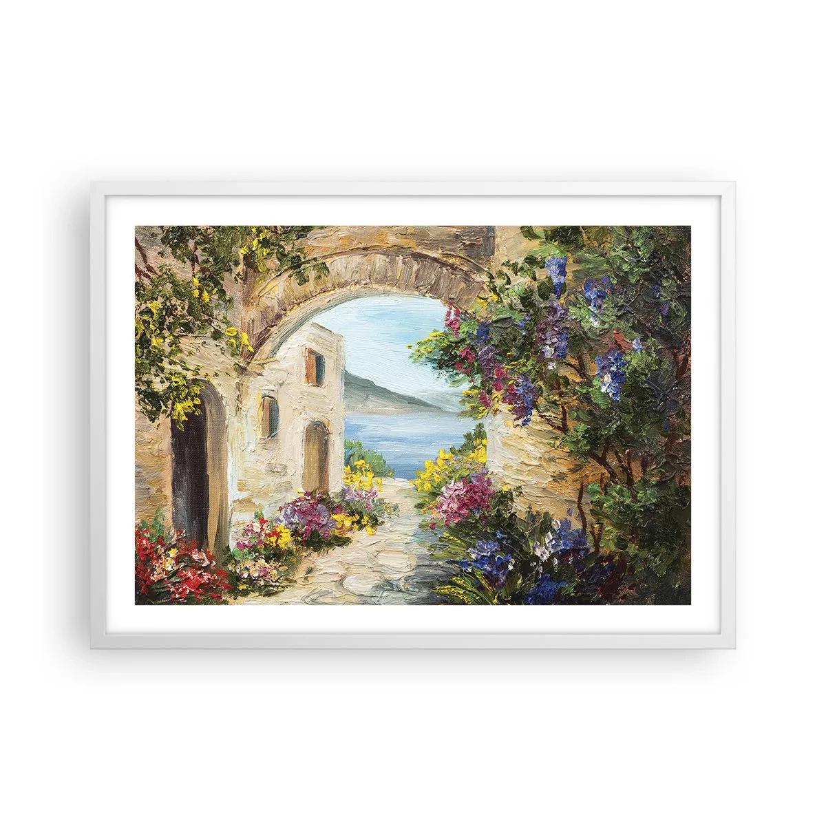 Plakat w białej ramie - Urok nadmorskiej prowincji - 70x50 cm